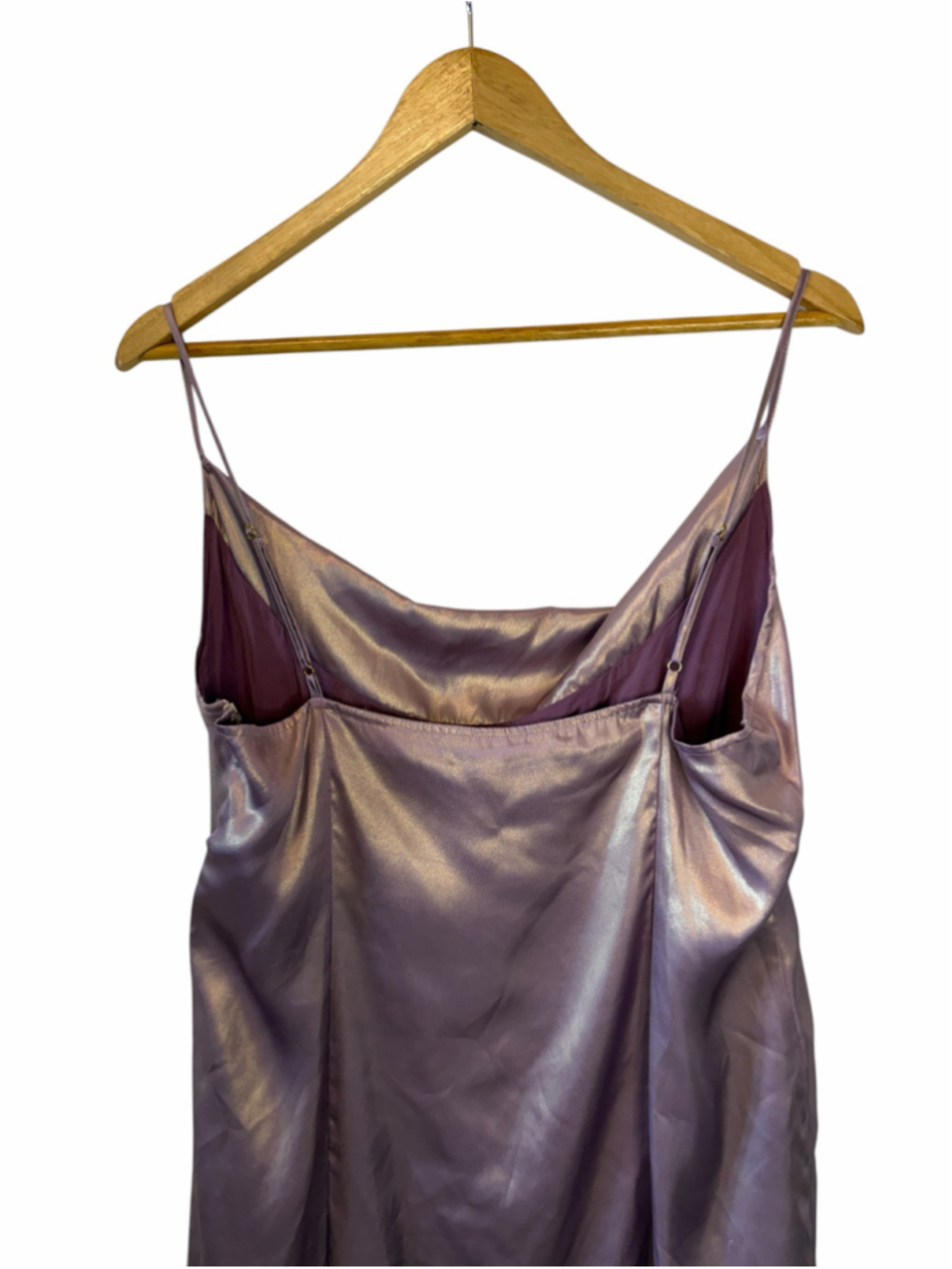 Urban Outfitters Mauve Satin Cowl Neck Mini Slip Dress Y2K Party Size XL - Picture 6 of 11